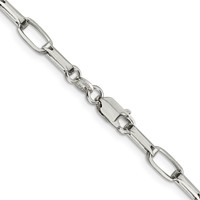 Sterling Silver 5mm Elongated Open Link Chain view 3