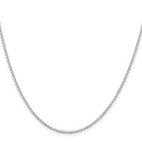 Sterling Silver Rhodium-plated 1.5mm Rolo Chain with a Extention, 2" view 2