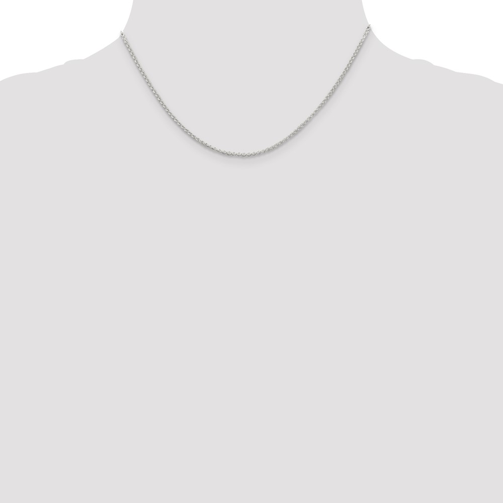 Sterling Silver Rhodium-plated 1.5mm Rolo Chain (QFC103R-16)