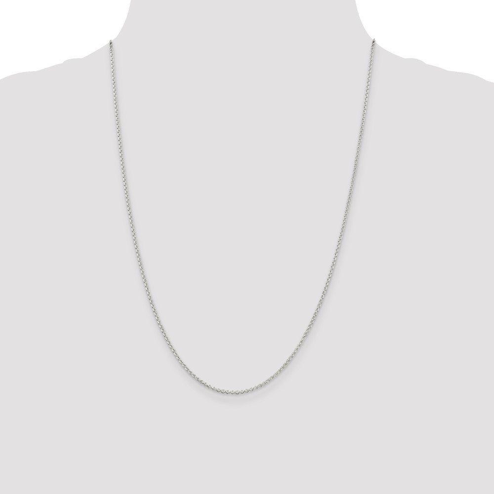 Sterling Silver Rhodium-plated 1.5mm Rolo Chain (QFC103R-24)