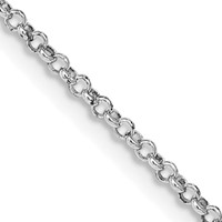 Sterling Silver Rhodium-plated 1.5mm Rolo Chain with a Extention, 2" view 1