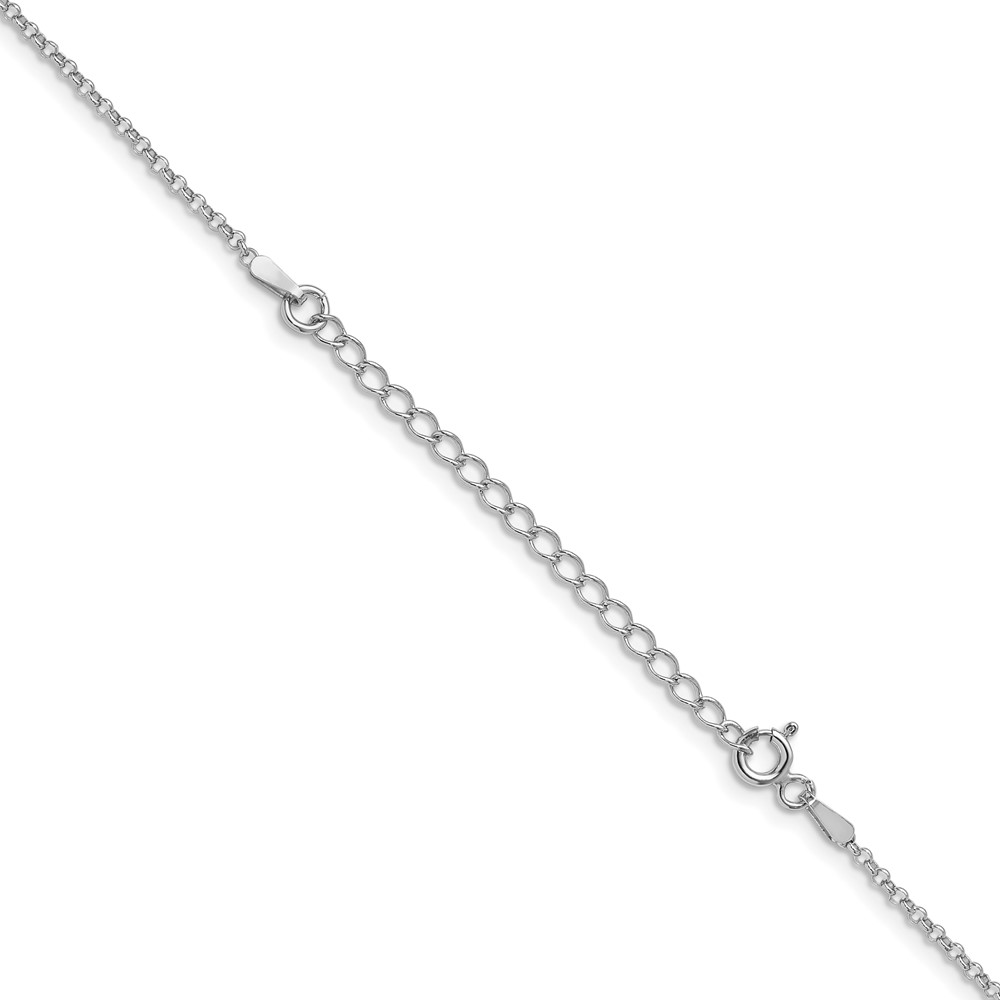 Sterling Silver Rhodium-plated 1.5mm Rolo Chain with a 2 inch extention (QFC103RH-18)