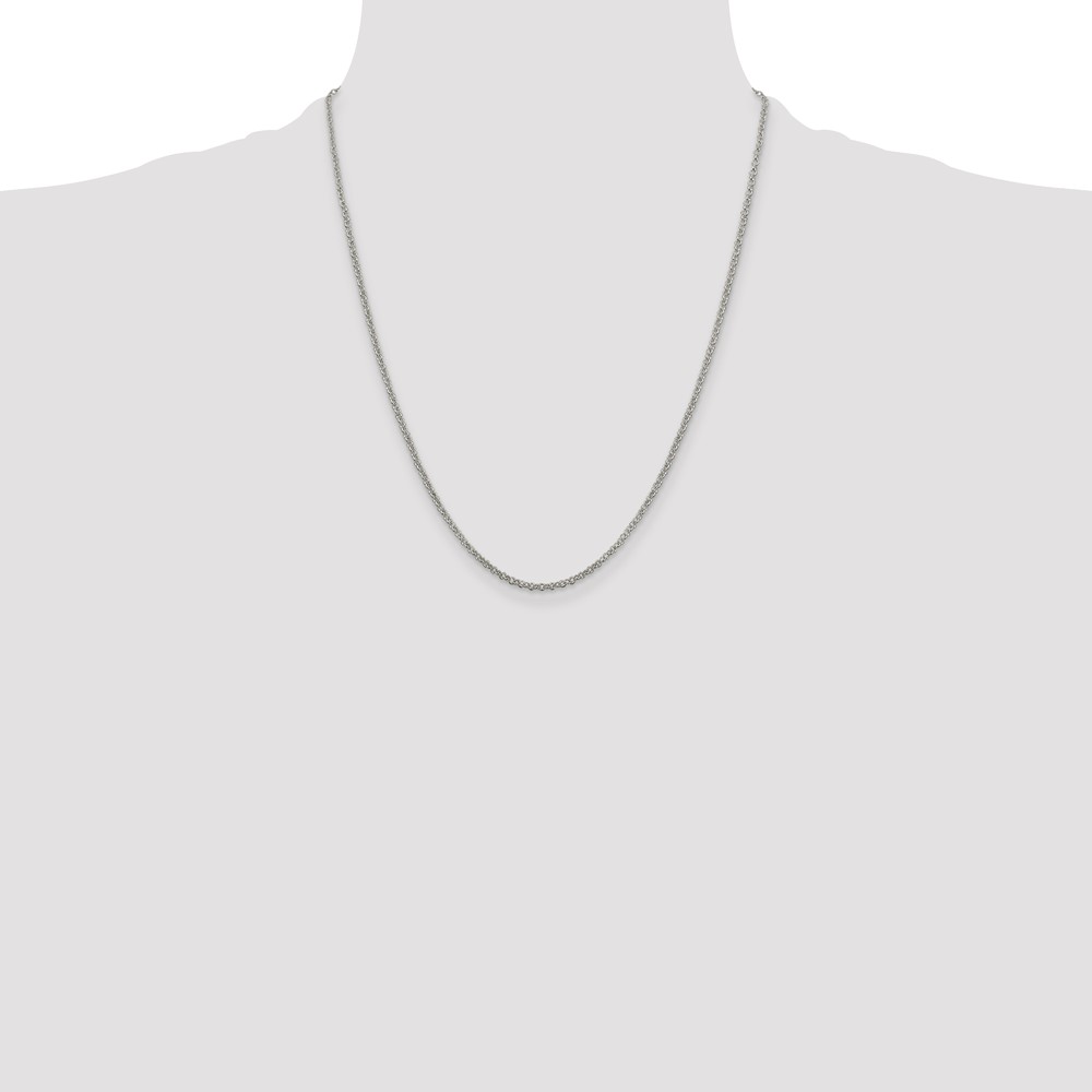 Sterling Silver 2mm Rolo Chain w/4in ext. (QFC104E-22)