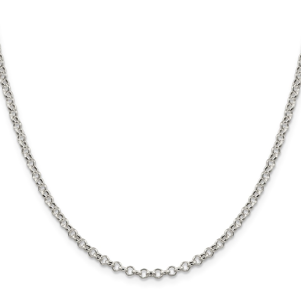 Sterling Silver 3mm Semi-solid Rolo Chain (QFC105-16)