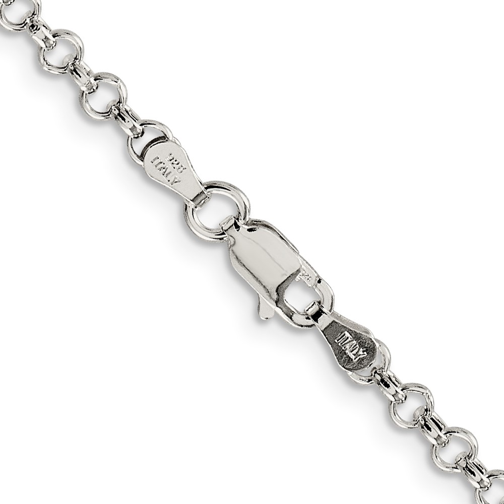 Sterling Silver 3mm Semi-solid Rolo Chain (QFC105-16)
