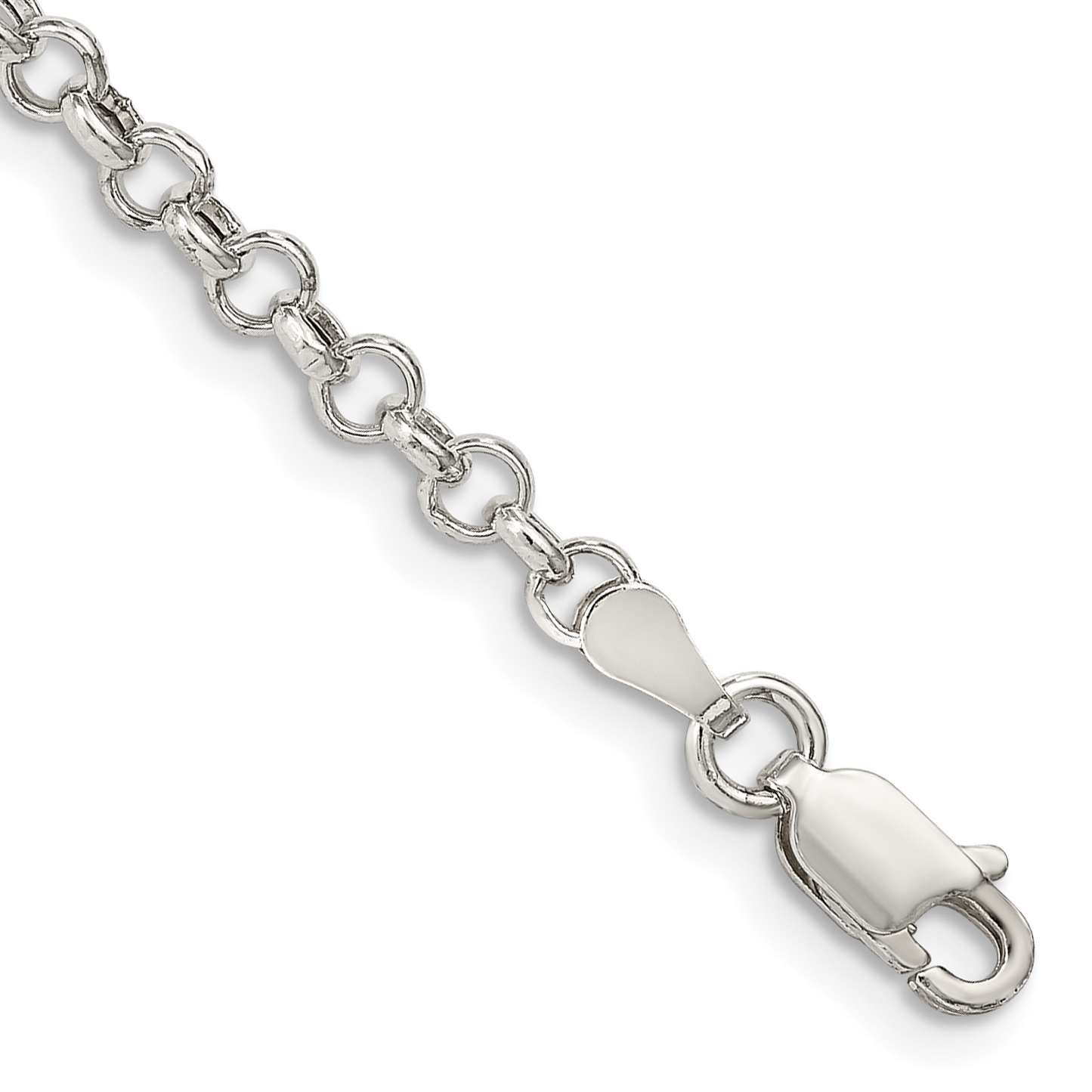 Sterling Silver 3mm Semi-solid Rolo Chain (QFC105-7)