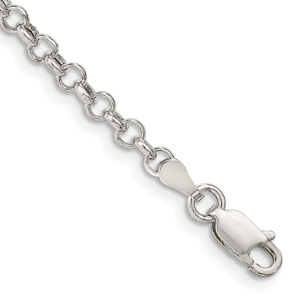 Sterling Silver 3mm Semi-solid Rolo Chain (QFC105-7)