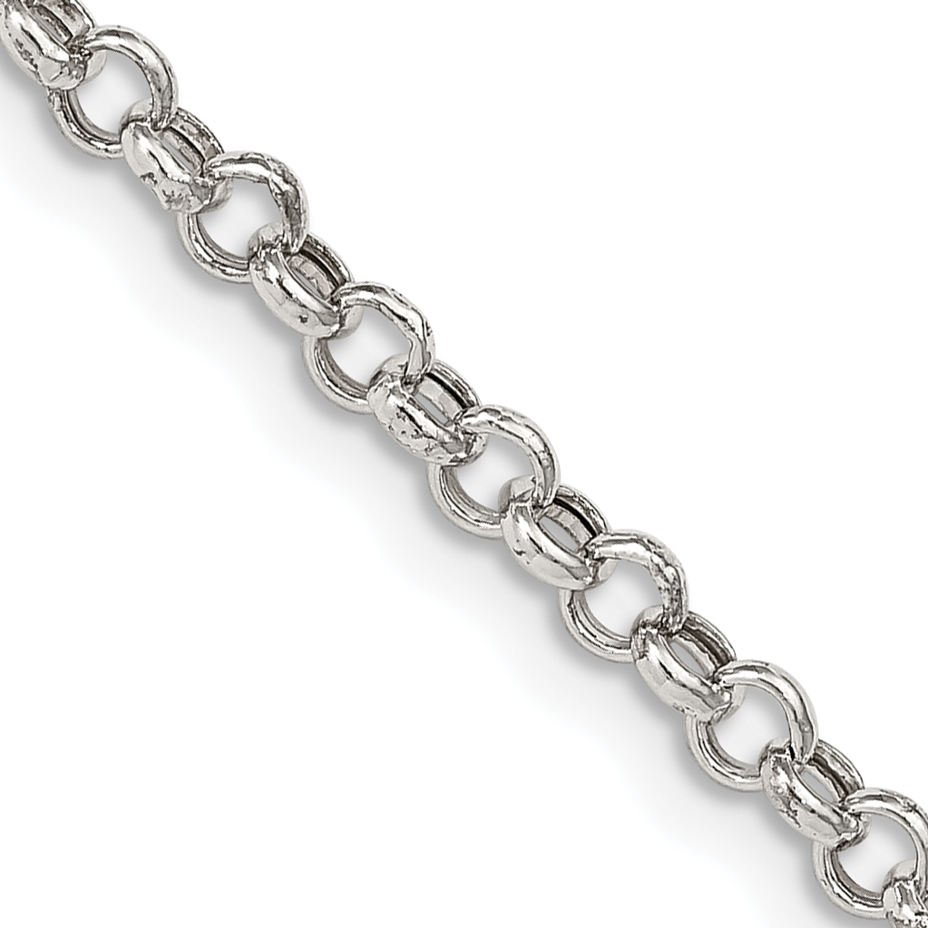 Sterling Silver 3mm Semi-solid Rolo Chain (QFC105-16)