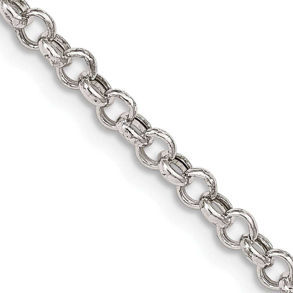 Sterling Silver 3mm Semi-solid Rolo Chain (QFC105-16)
