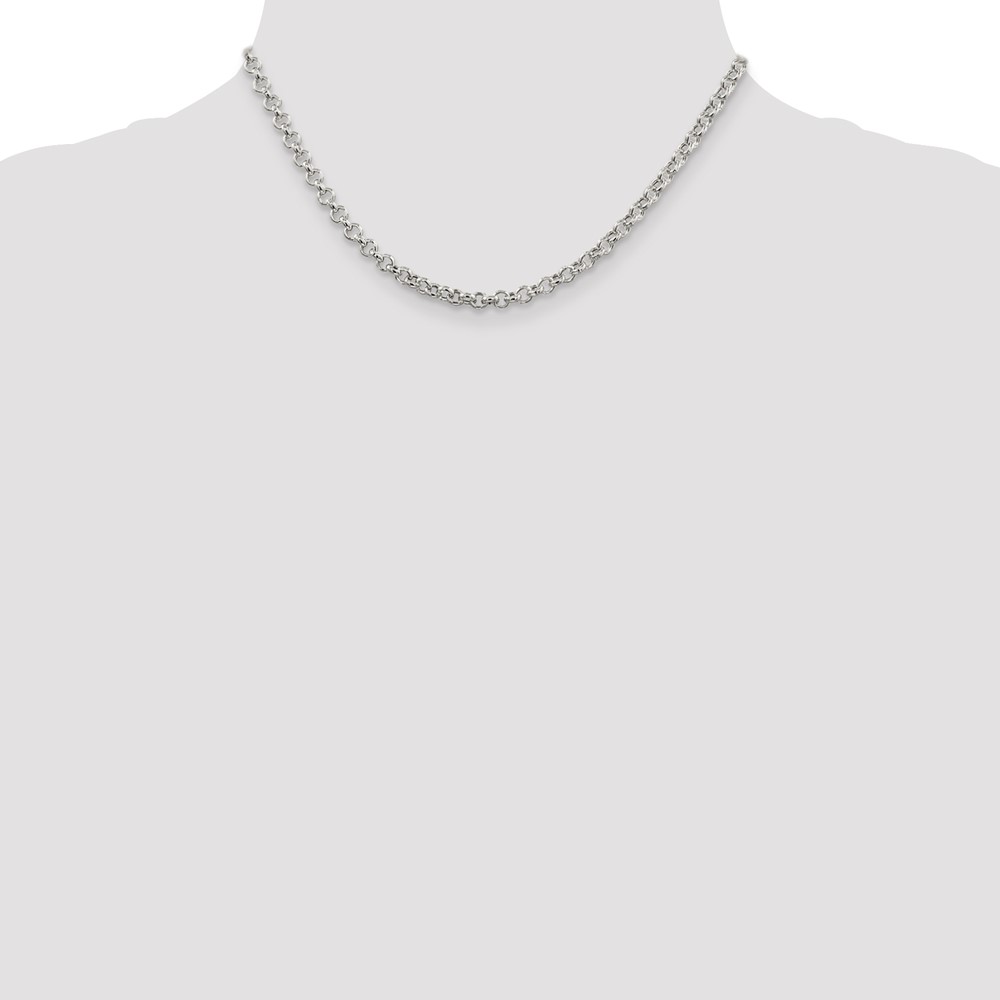 Sterling Silver 4.25mm Semi-solid Rolo Chain (QFC106-16)