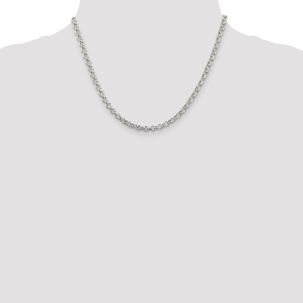 Sterling Silver 4.25mm Semi-solid Rolo Chain (QFC106-18)