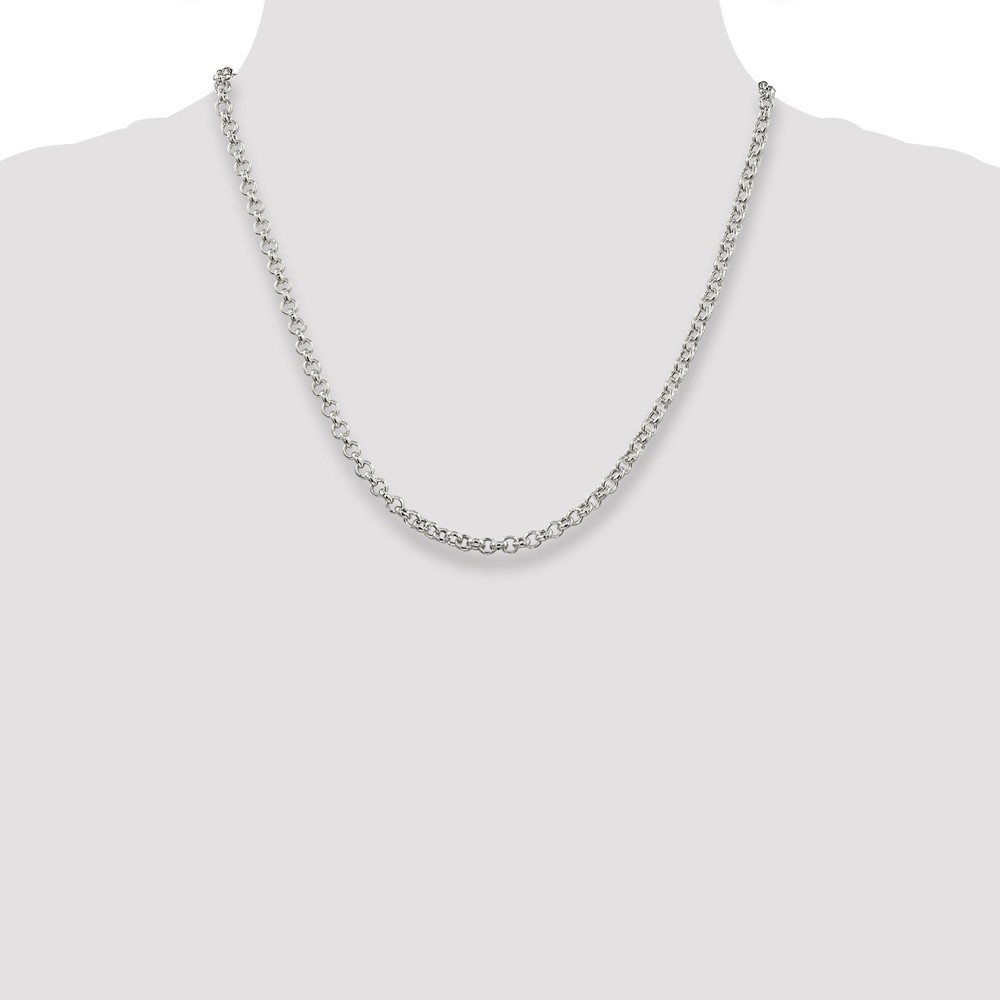 Sterling Silver 4.25mm Semi-solid Rolo Chain (QFC106-20)