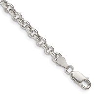 Sterling Silver 4.25mm Semi-solid Rolo Chain view 1