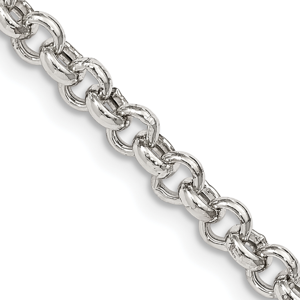 Sterling Silver 4.25mm Semi-solid Rolo Chain (QFC106-16)