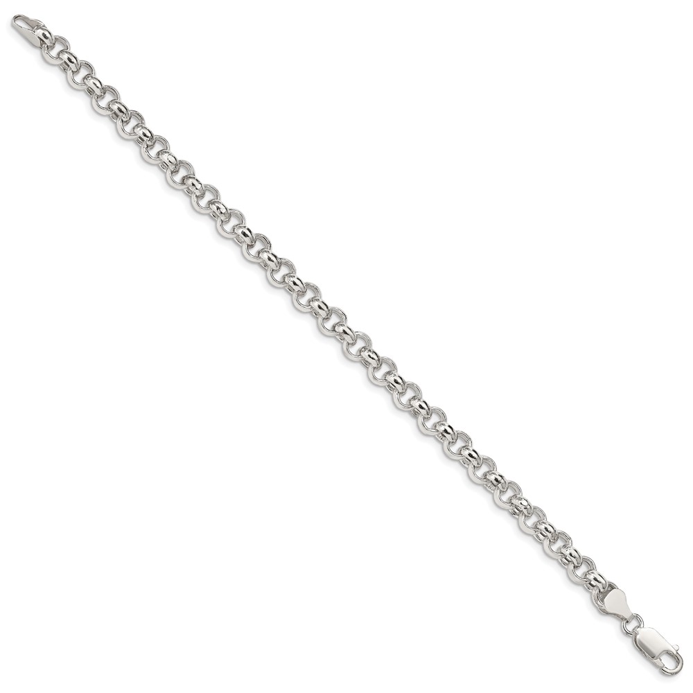 Sterling Silver 6.5mm Semi-solid Rolo Chain (QFC107-7)