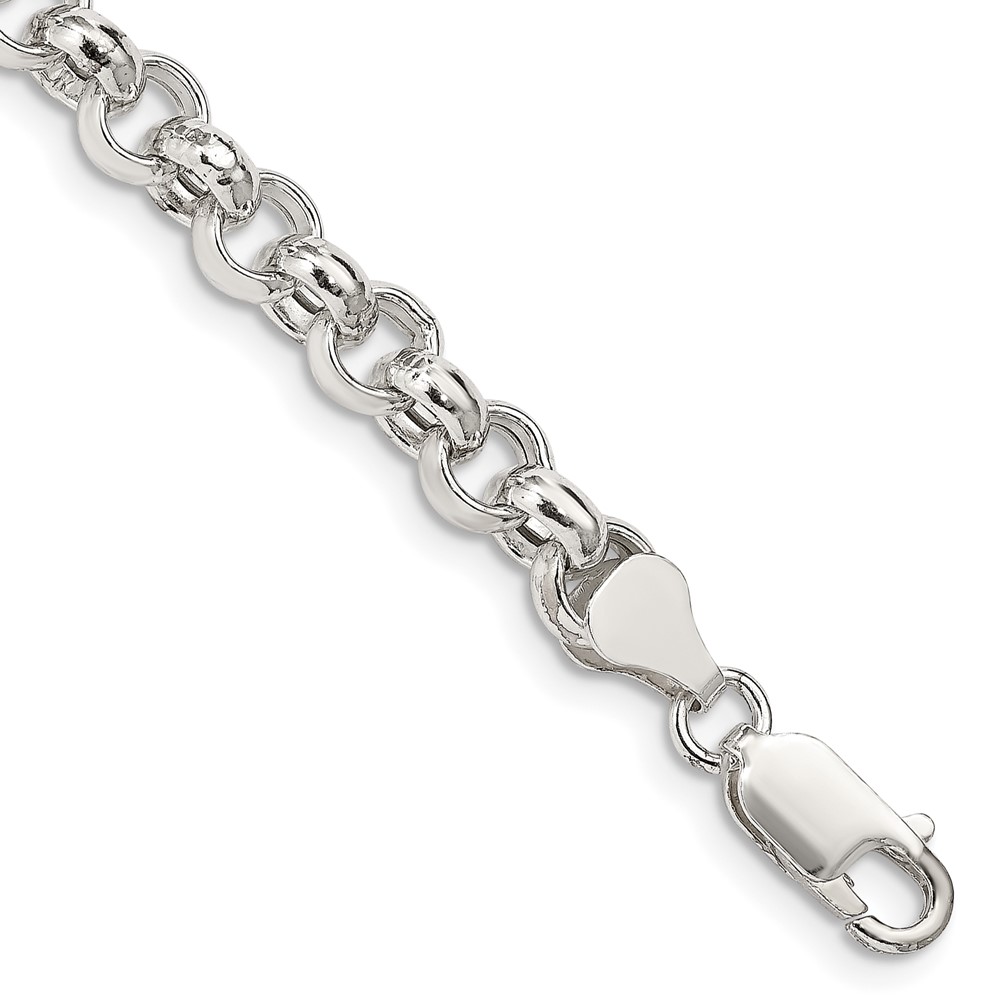 Sterling Silver 6.5mm Semi-solid Rolo Chain (QFC107-7)
