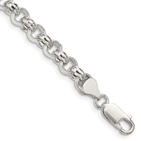 Sterling Silver 6.5mm Semi-solid Rolo Chain view 1