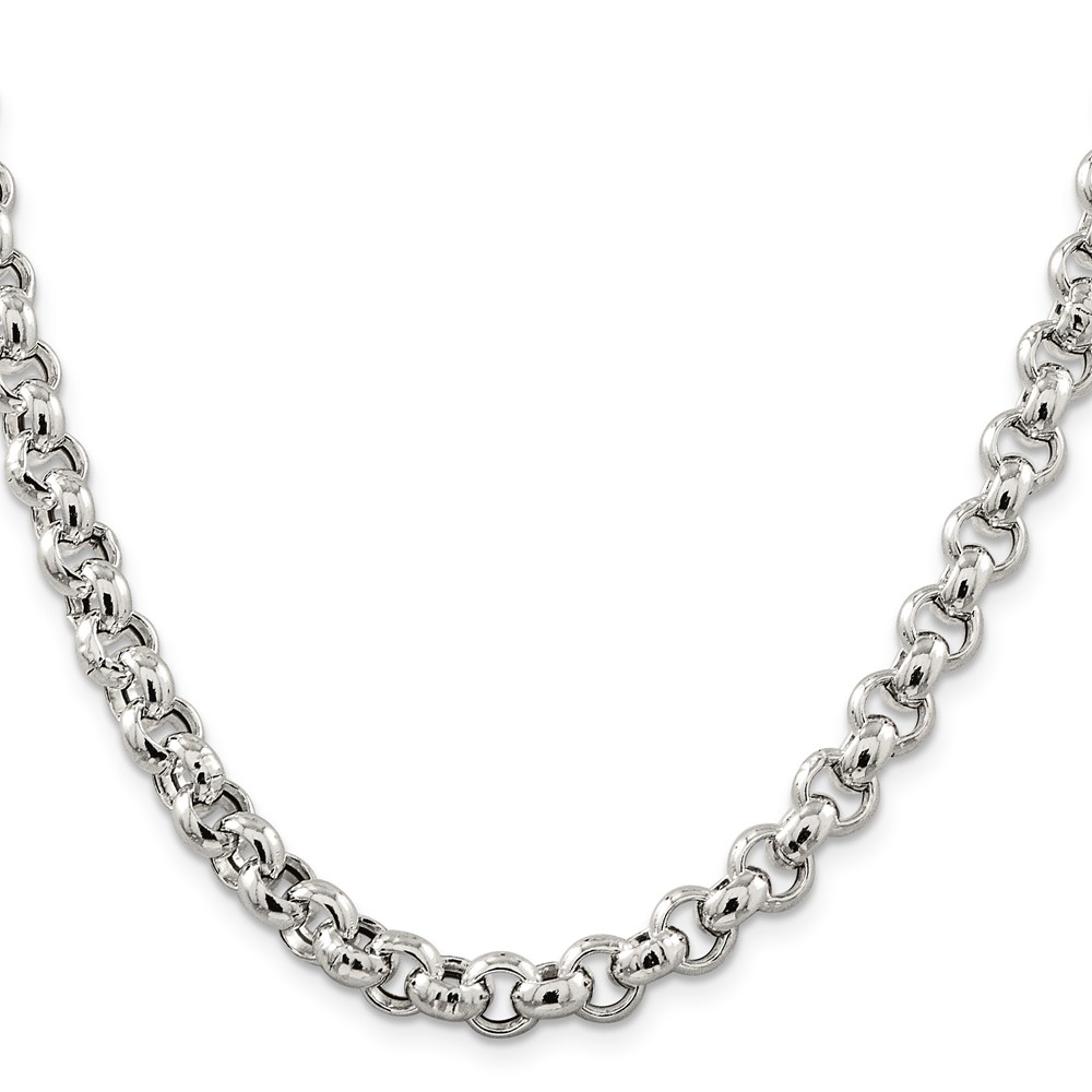Sterling Silver 7.75mm Semi-solid Rolo Chain (QFC108-18)