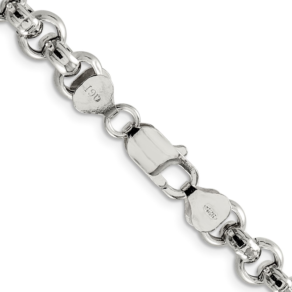 Sterling Silver 7.75mm Semi-solid Rolo Chain (QFC108-18)