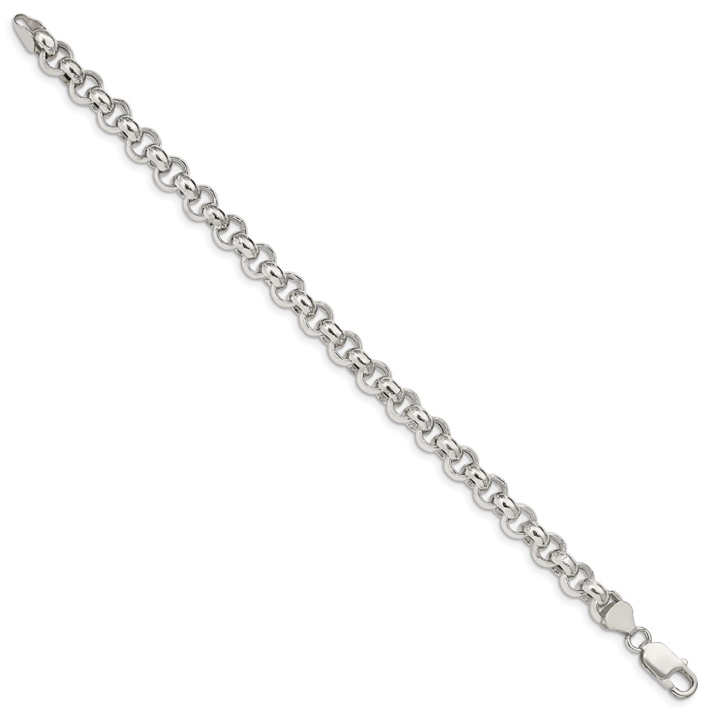 Sterling Silver 7.75mm Semi-solid Rolo Chain (QFC108-7)