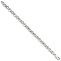 Sterling Silver 7.75mm Semi-solid Rolo Chain view 2