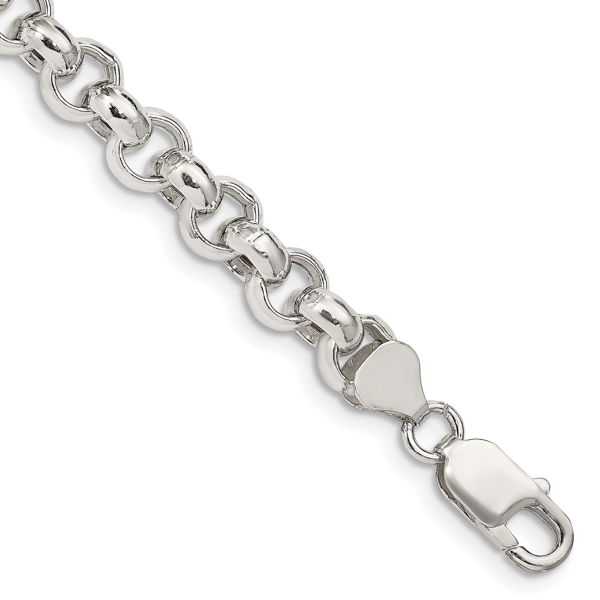 Sterling Silver 7.75mm Semi-solid Rolo Chain (QFC108-7)
