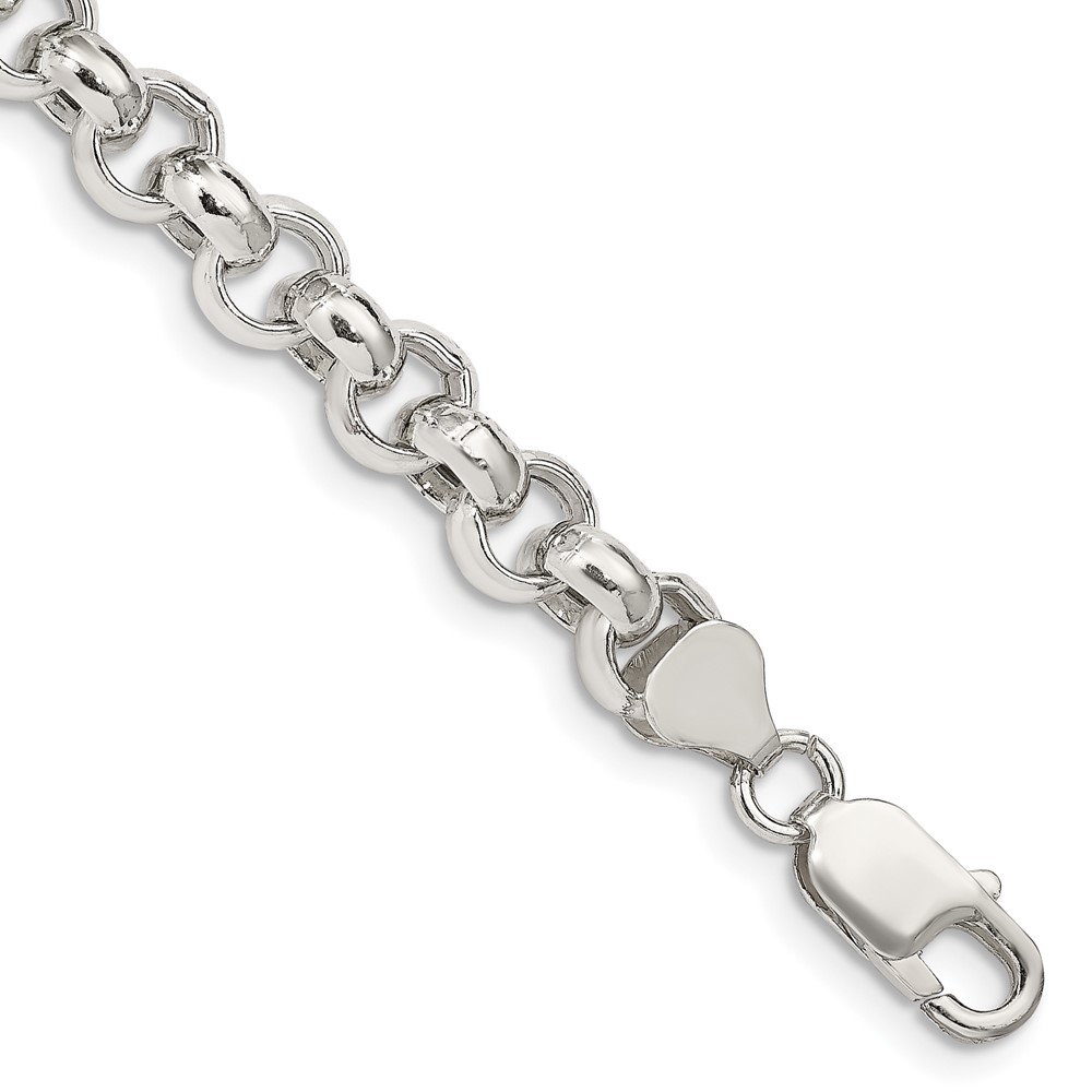 Sterling Silver 7.75mm Semi-solid Rolo Chain (QFC108-7)