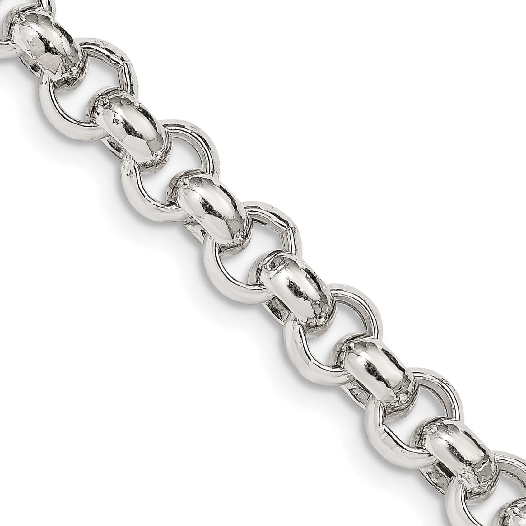 Sterling Silver 7.75mm Semi-solid Rolo Chain (QFC108-18)