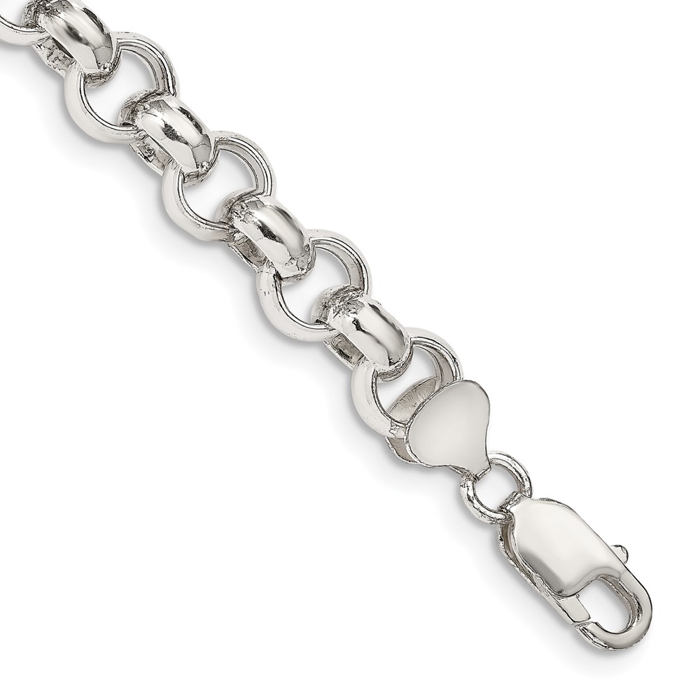 Sterling Silver 9.5mm Semi-solid Rolo Chain (QFC109-7.5)