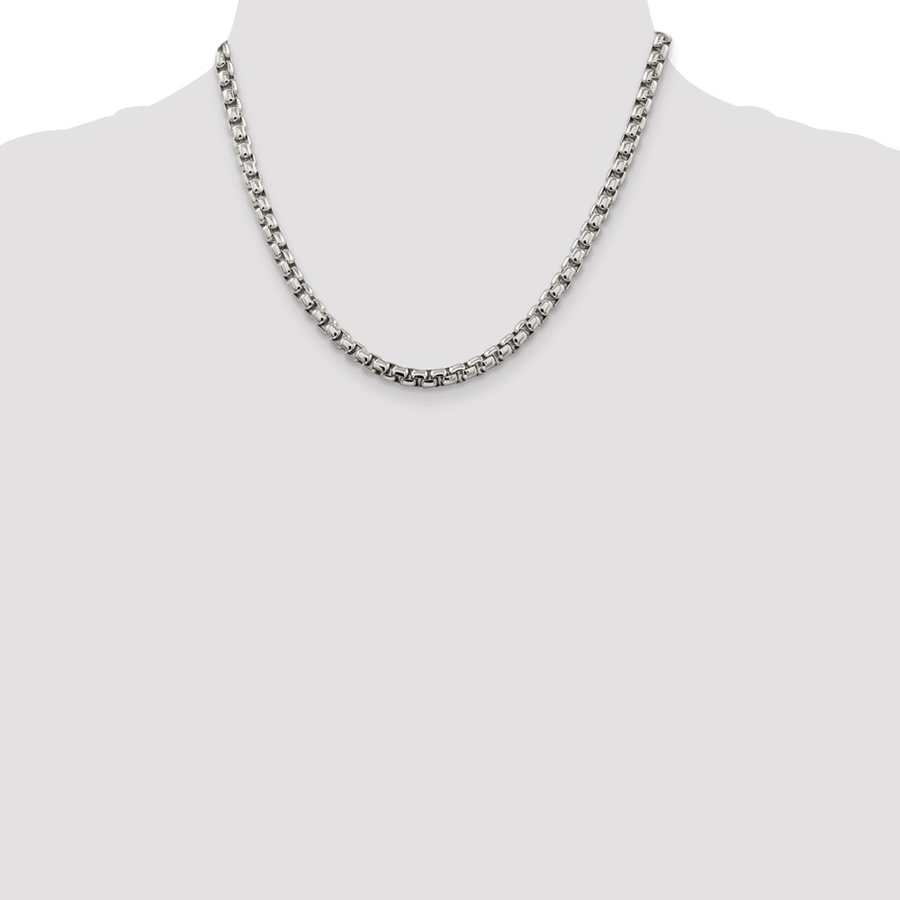 Sterling Silver 5.2mm Round Box Chain (QFC127-18)