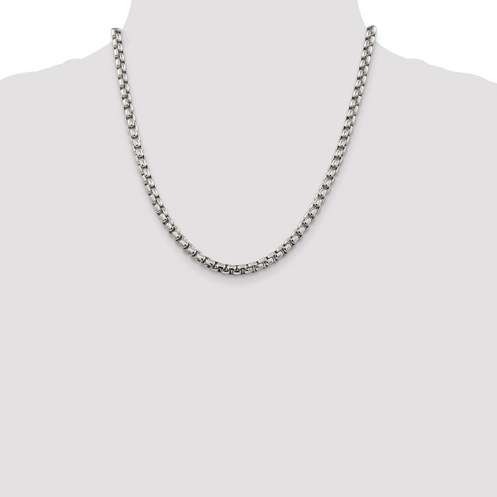 Sterling Silver 5.2mm Round Box Chain (QFC127-20)
