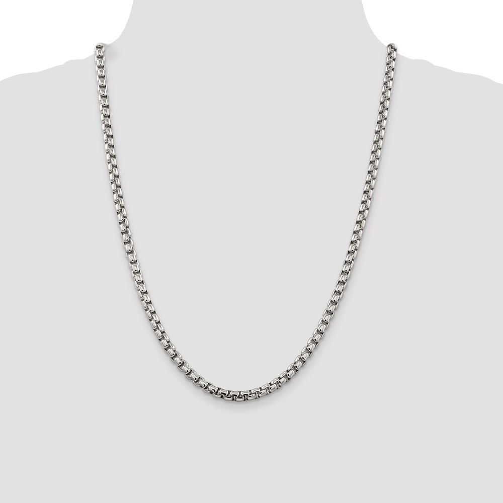 Sterling Silver 5.2mm Round Box Chain (QFC127-24)
