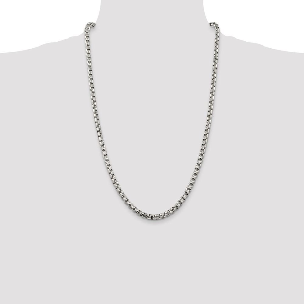 Sterling Silver 5.2mm Round Box Chain (QFC127-26)