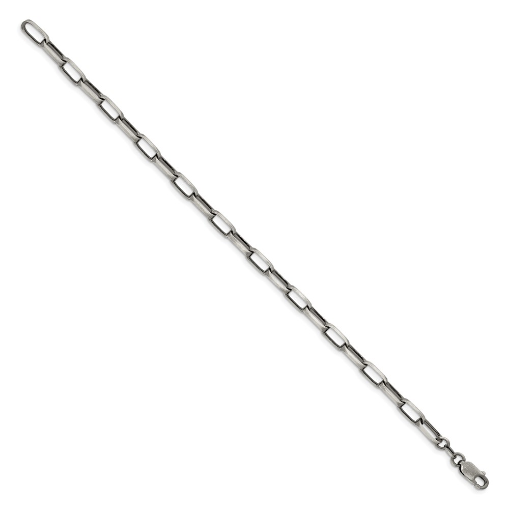 Sterling Silver Antiqued 4.8mm Elongated Open Link Chain (QFC139-8.5)