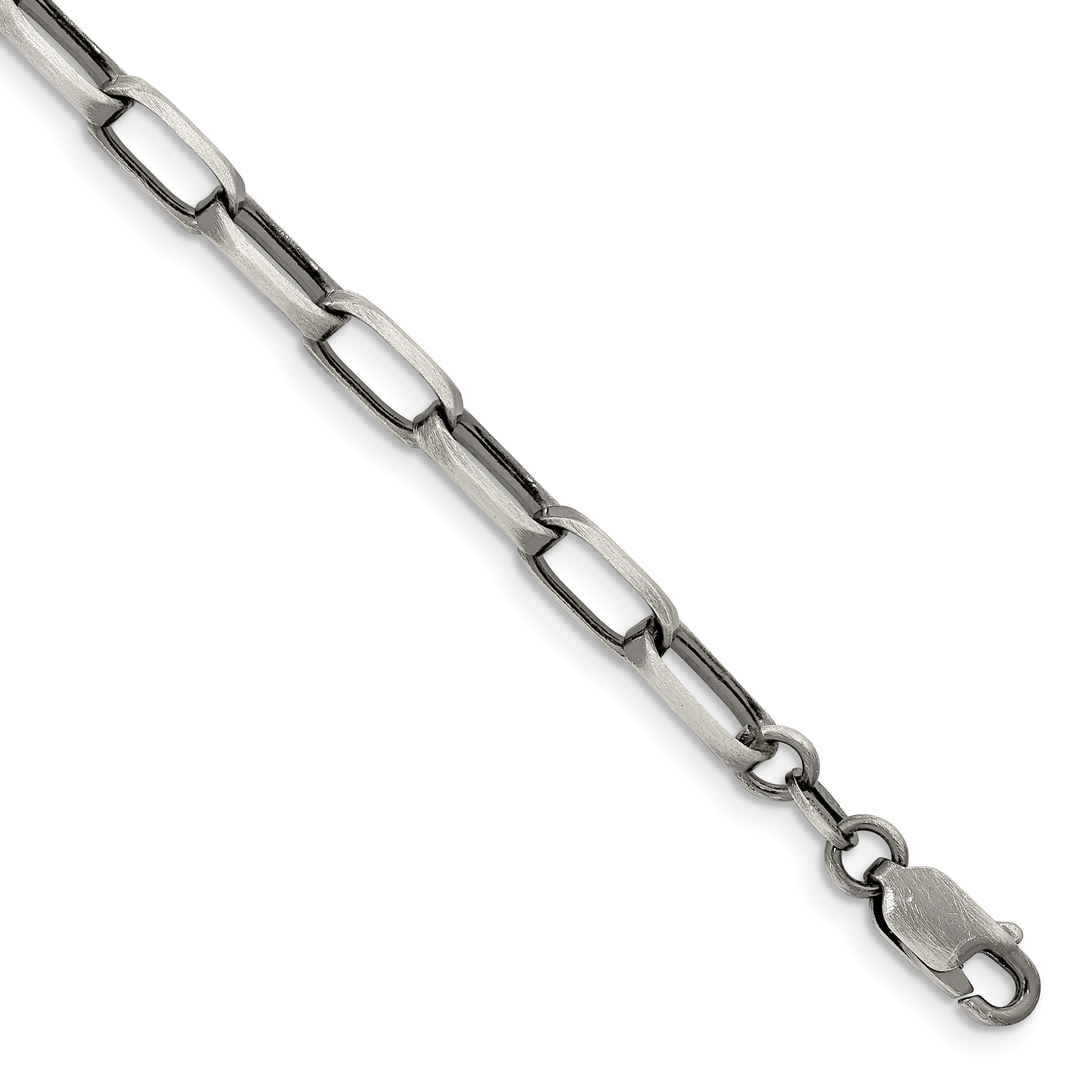 Sterling Silver Antiqued 4.8mm Elongated Open Link Chain (QFC139-8.5)