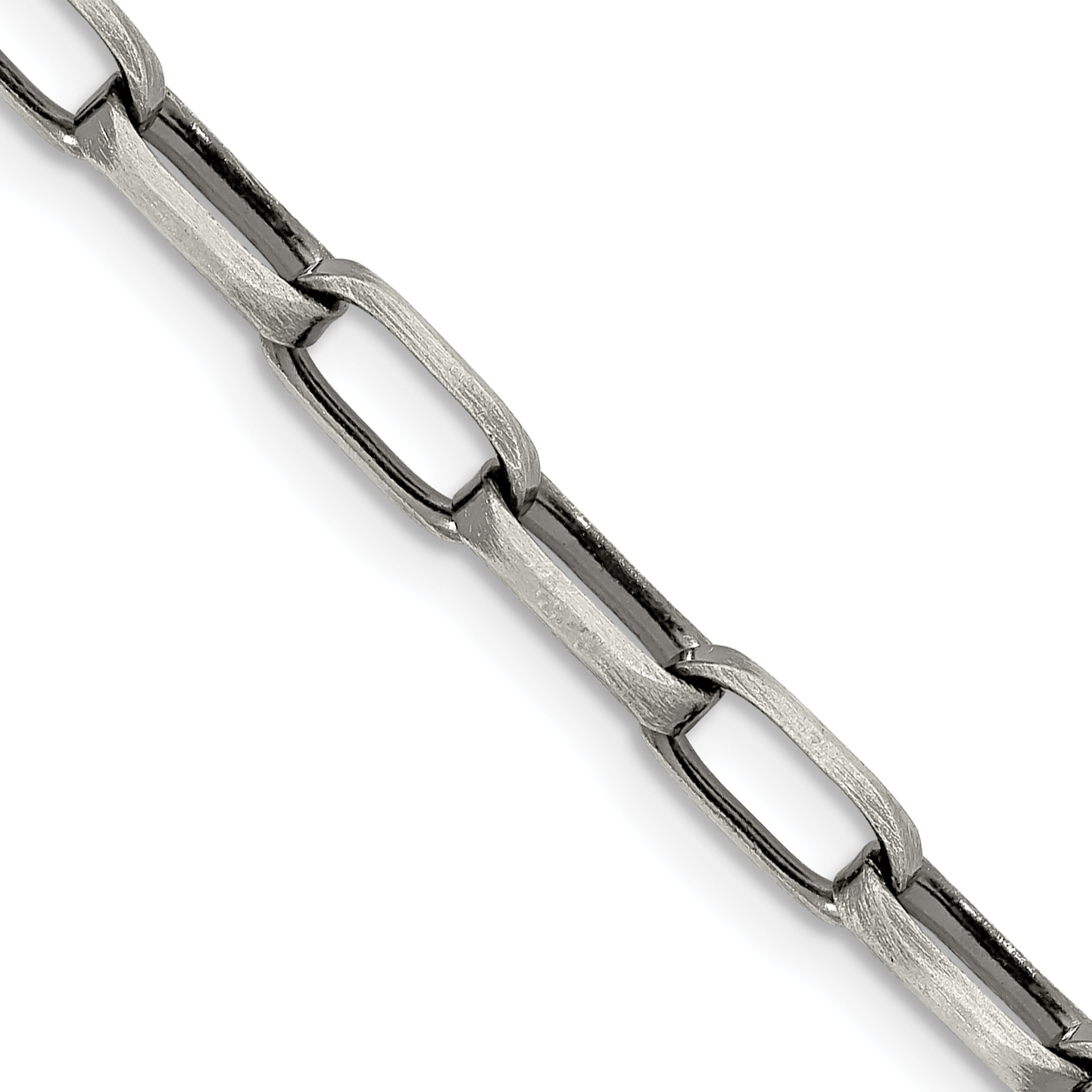 Sterling Silver Antiqued 4.8mm Elongated Open Link Chain (QFC139-20)