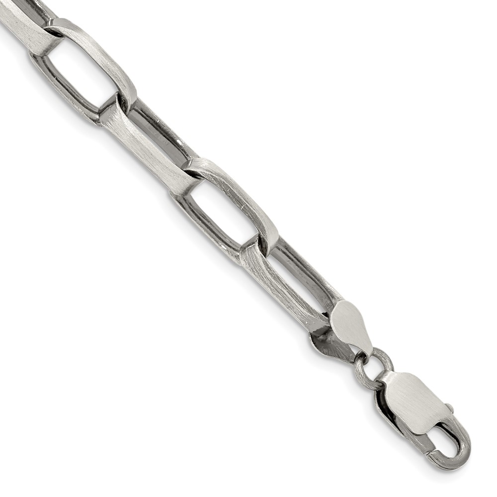 Sterling Silver Antiqued 8mm Elongated Open Link Chain (QFC140-8.5)
