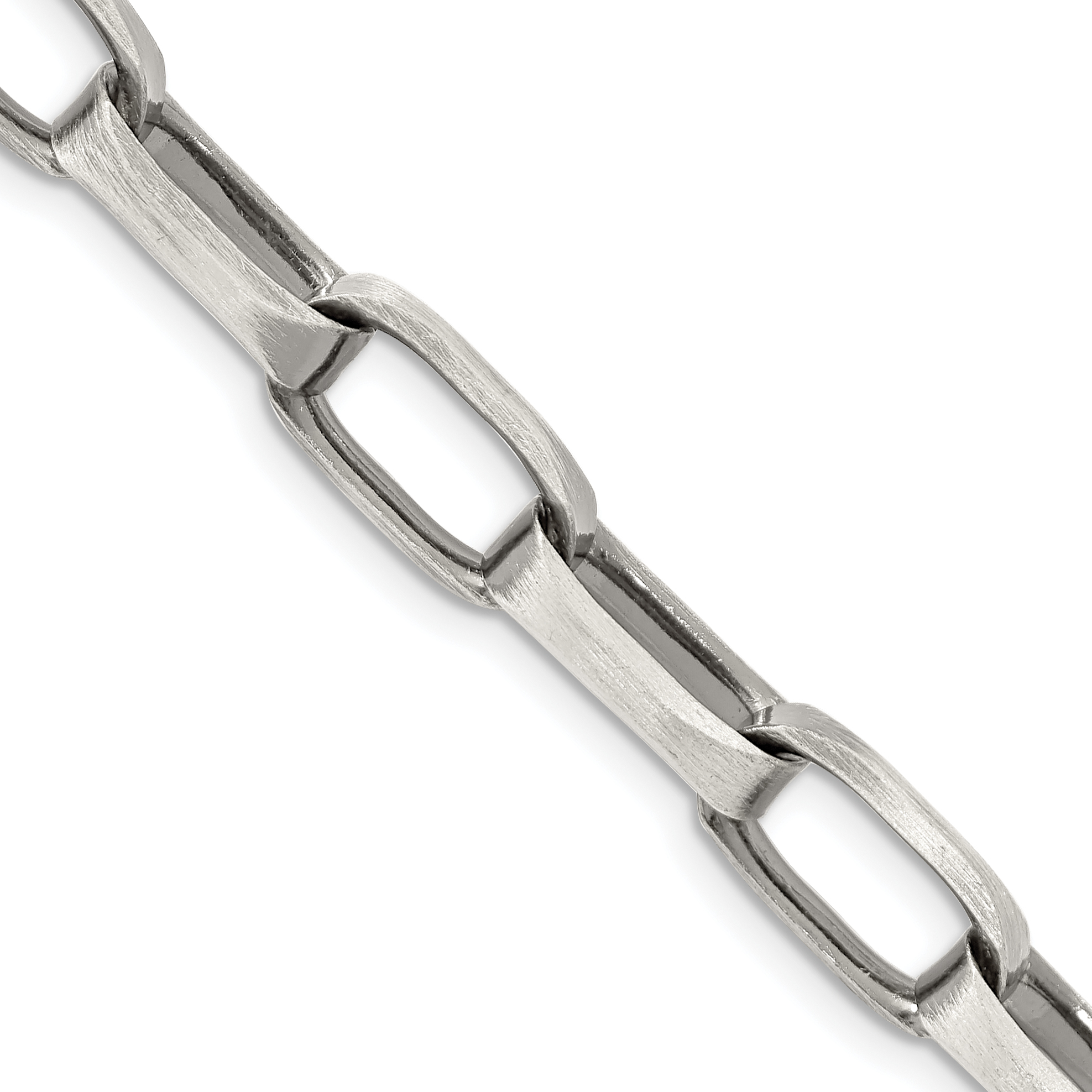 Sterling Silver Antiqued 8mm Elongated Open Link Chain (QFC140-20)
