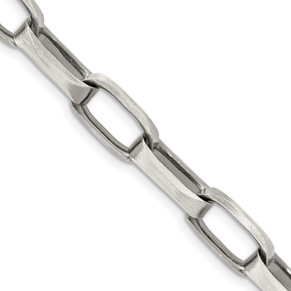 Sterling Silver Antiqued 8mm Elongated Open Link Chain (QFC140-20)