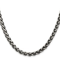Sterling Silver Antiqued 6mm Round Spiga Chain view 2