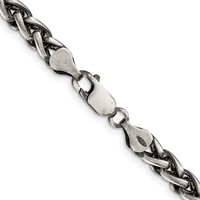 Sterling Silver Antiqued 6mm Round Spiga Chain view 3