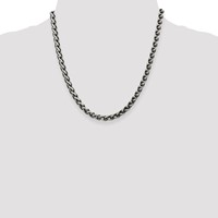 Sterling Silver Antiqued 6mm Round Spiga Chain view 4