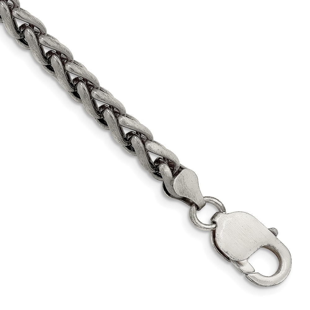 Sterling Silver Antiqued 6mm Round Spiga Chain (QFC143-8.5)