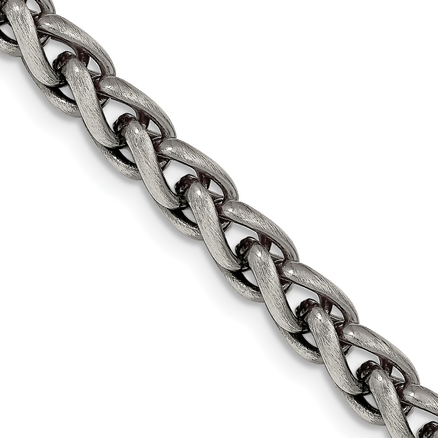 Sterling Silver Antiqued 6mm Round Spiga Chain (QFC143-20)