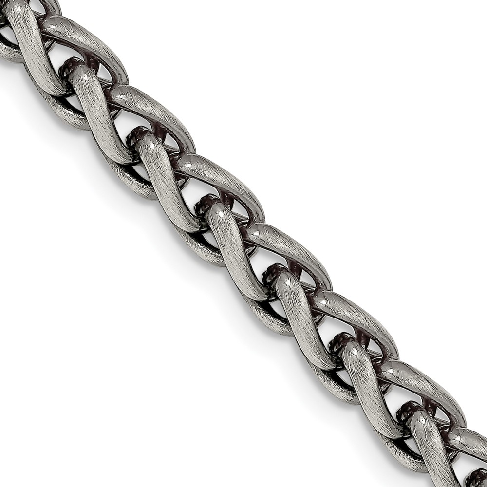 Sterling Silver Antiqued 6mm Round Spiga Chain (QFC143-20)