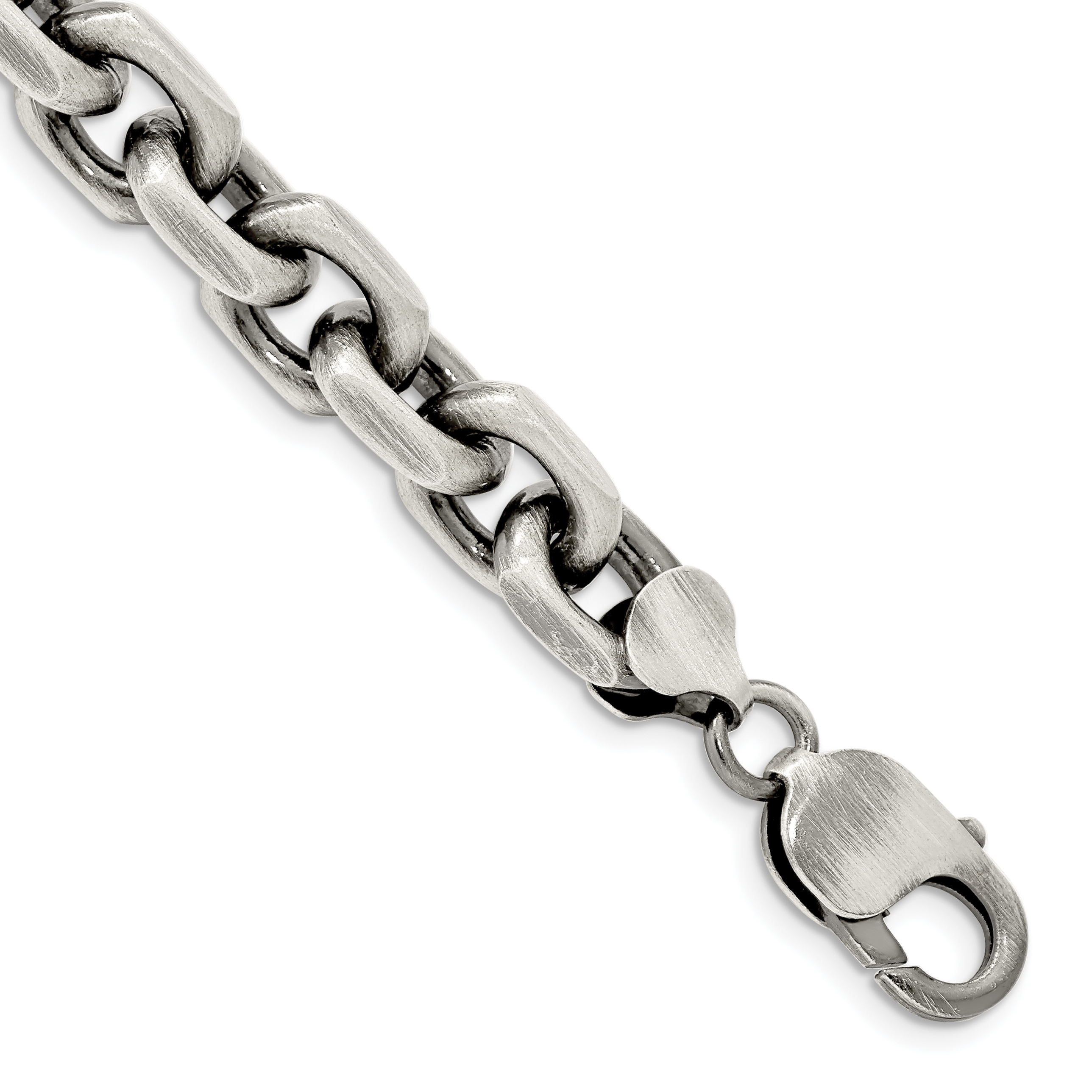 Sterling Silver Antiqued 8.6mm D/C Elongated Open Link Chain (QFC145-8.5)