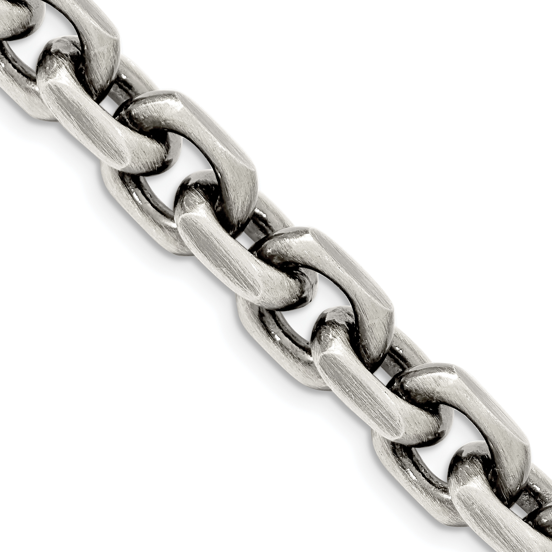 Sterling Silver Antiqued 8.6mm D/C Elongated Open Link Chain (QFC145-22)
