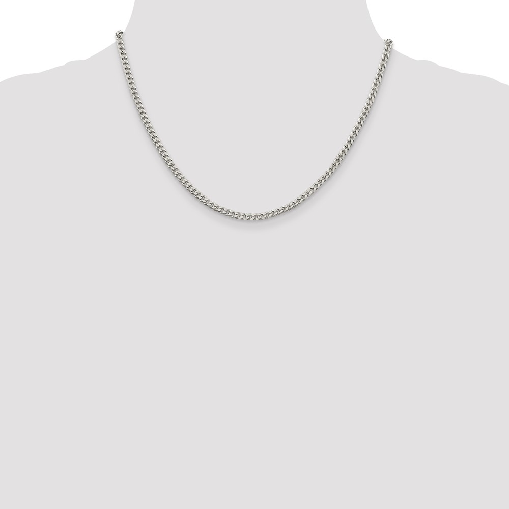 Sterling Silver Polished 3.15mm Curb Chain (QFC146-18)