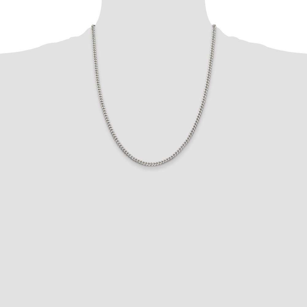 Sterling Silver Polished 3.15mm Curb Chain (QFC146-22)