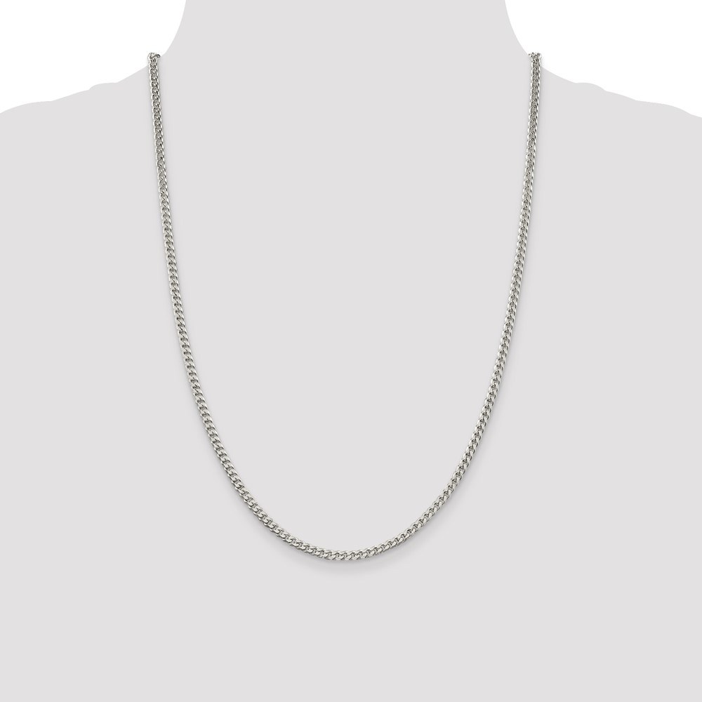 Sterling Silver Polished 3.15mm Curb Chain (QFC146-24)